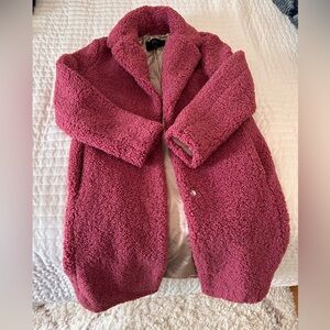J. Crew Teddy Sherpa Topcoat in Pink